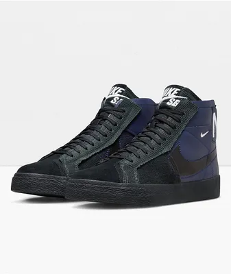 Nike SB Zoom Blazer Mid PRM Midnight Navy & Black Skate Shoes