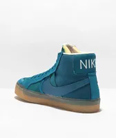 Nike SB Zoom Blazer Mid PRM Plus Green Abyss Skate Shoes