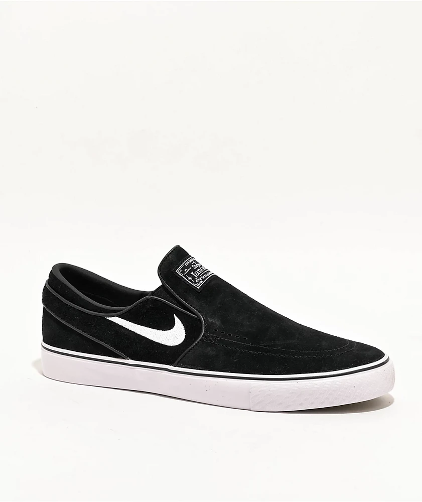 Nike SB Zoom Janoski+ Slip Black & White Skate Shoes