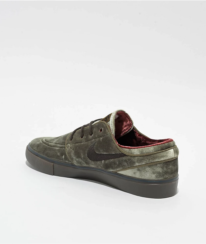 Nike SB Zoom Janoski OG+ SE Medium Olive, Dark Team Red & Velvet Brown Skate Shoes