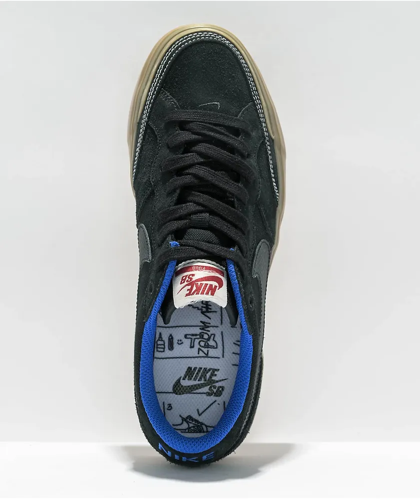 Nike SB Zoom Pogo Black, Gum, & Blue Skate Shoes