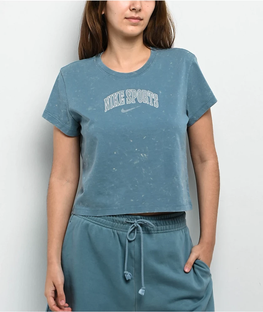 Nike Sportswear Blue Wash Crop T-Shirt