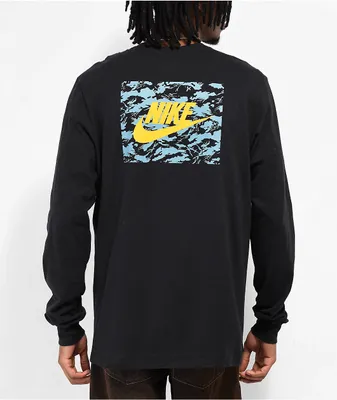 Nike Sportswear Camo Black Long Sleeve T-Shirt