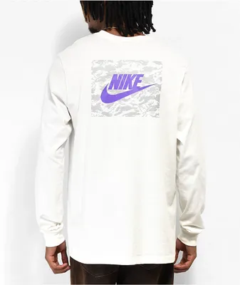 Nike Sportswear Camo White Long Sleeve T-Shirt