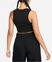 Nike Sportswear Chill Knit Black Ribbed Crop Tank Top