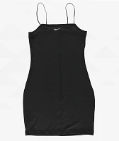 Nike Sportswear Chill Knit Mini-Rib Black Cami Dress