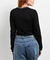 Nike Sportswear Chill Knit Slim Black Long Sleeve Crop T-Shirt