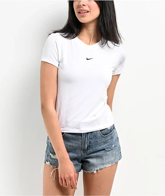 Nike Sportswear Chill Knit White Crop T-Shirt