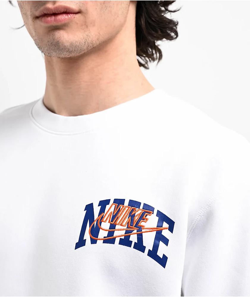 Nike Sportswear Club Arch Logo White Crewneck Sweatshirt