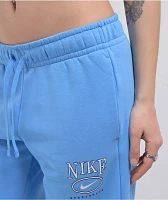 Nike Sportswear Club Blue Wide Leg Fleece Sweatpants