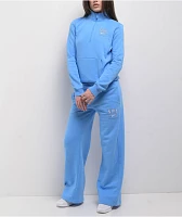 Nike Sportswear Club Blue Wide Leg Fleece Sweatpants