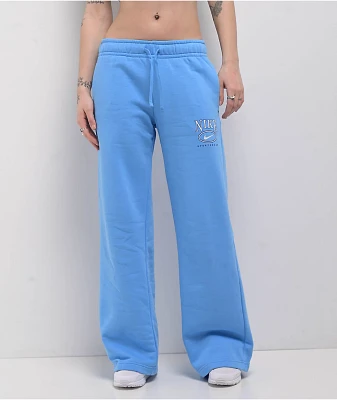 Nike Sportswear Club Blue Wide Leg Fleece Sweatpants