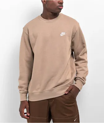 Nike Sportswear Club Fleece Khaki Crewneck Sweatshirt