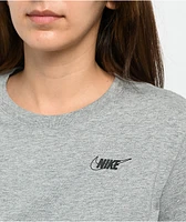 Nike Sportswear Club Heather Grey Crop T-Shirt