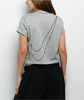 Nike Sportswear Club Heather Grey Crop T-Shirt