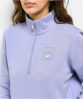 Nike Sportswear Club Purple Fleece Quarter Zip Sweatshirt