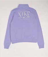 Nike Sportswear Club Purple Fleece Quarter Zip Sweatshirt