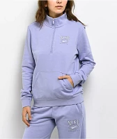 Nike Sportswear Club Purple Fleece Quarter Zip Sweatshirt