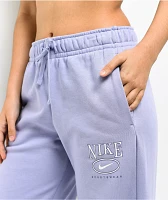 Nike Sportswear Club Purple Wide Leg Fleece Sweatpants