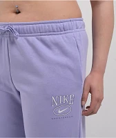 Nike Sportswear Club Purple Wide Leg Fleece Sweatpants