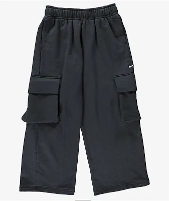 Nike Sportswear Dance Black Sail Low Rise Oversized French Terry Open Sweatpants