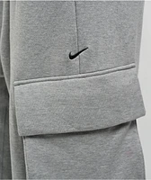 Nike Sportswear Dance Dark Grey Heather & Black Low Rise Oversized French Terry Open Sweatpants