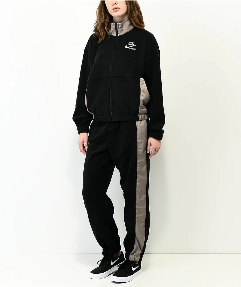Nike Sportswear Essential Black & Grey Fleece Sweatpants
