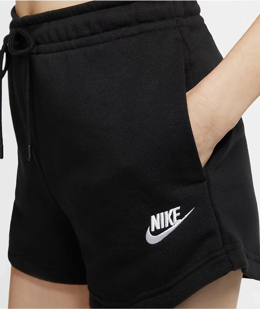 Nike Sportswear Essential Black French Terry Sweatshorts