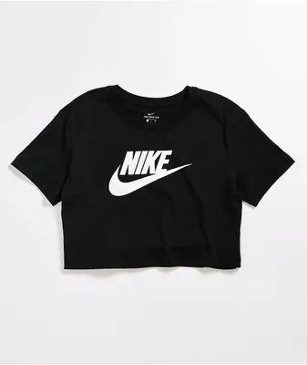 Nike Sportswear Essentials Icon Black Crop T-Shirt