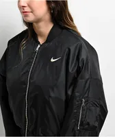 Nike Sportswear Faux Fur Black Reversible Bomber Jacket