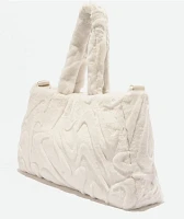 Nike Sportswear Faux Fur White Tote Bag