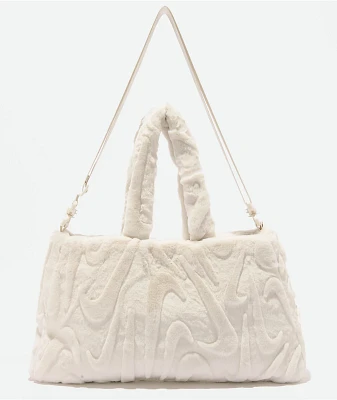 Nike Sportswear Faux Fur White Tote Bag