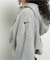 Nike Sportswear French Terry Heather Grey Oversized Crop Hoodie