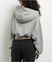 Nike Sportswear French Terry Heather Grey Oversized Crop Hoodie