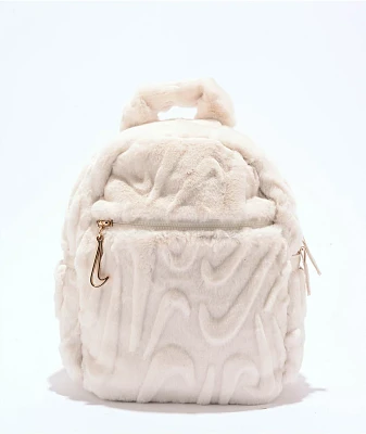 Nike Sportswear Futura Faux Fur White Mini Backpack