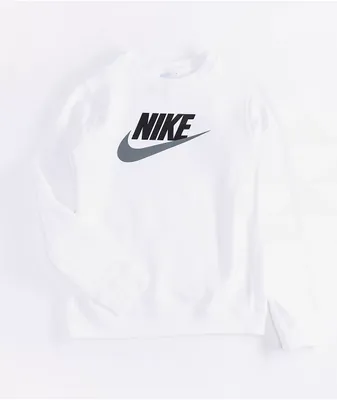 Nike Sportswear Kids Club Fleece Plus White Crewneck Sweatshirt