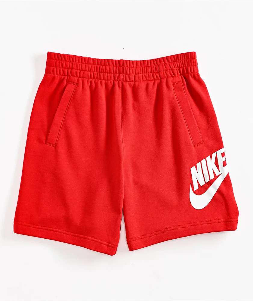 Nike Sportswear Kids Club Logo Red Sweat Shorts