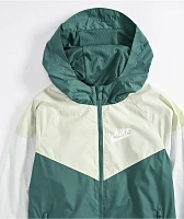 Nike Sportswear Kids Windrunner Stadium Green & White Zip Jacket