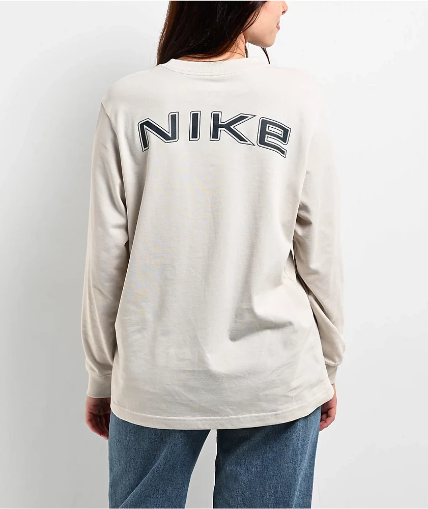 Nike Sportswear Loose Light Orewood Brown Long Sleeve T-Shirt