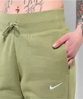 Nike Sportswear Pheonix Fleece Green High Waisted Wide Leg Sweatpants