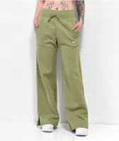 Nike Sportswear Pheonix Fleece Green High Waisted Wide Leg Sweatpants