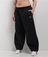 Nike Sportswear Phoenix Fleece Black Mid-Rise Oversized Tapered Sweatpants