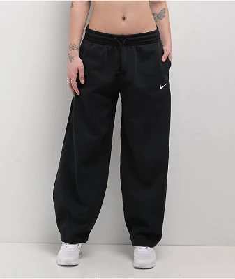 Nike Sportswear Phoenix Fleece Black Mid-Rise Oversized Tapered Sweatpants