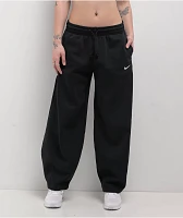 Nike Sportswear Phoenix Fleece Black Mid-Rise Oversized Tapered Sweatpants