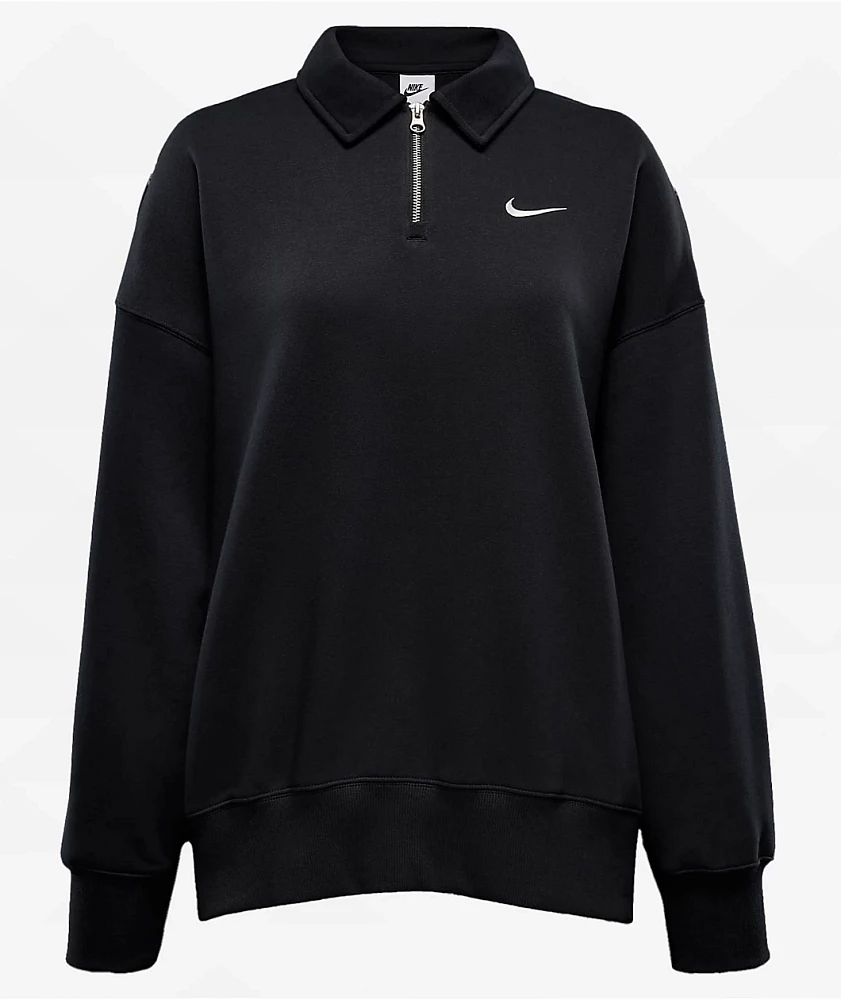 Nike Sportswear Phoenix Fleece Black Oversized Quarter Zip Sweatshirt