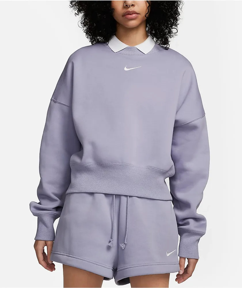 Nike Sportswear Phoenix Fleece Black Quarter Zip Crop Sweatshirt