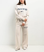 Nike Sportswear Phoenix Fleece Logo Light Orewood Quarter Zip Oversized Sweatshirt