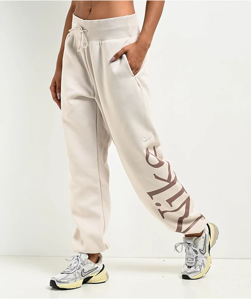 Nike Sportswear Phoenix Fleece Oversize Logo Light Orewood Brown Sweatpants