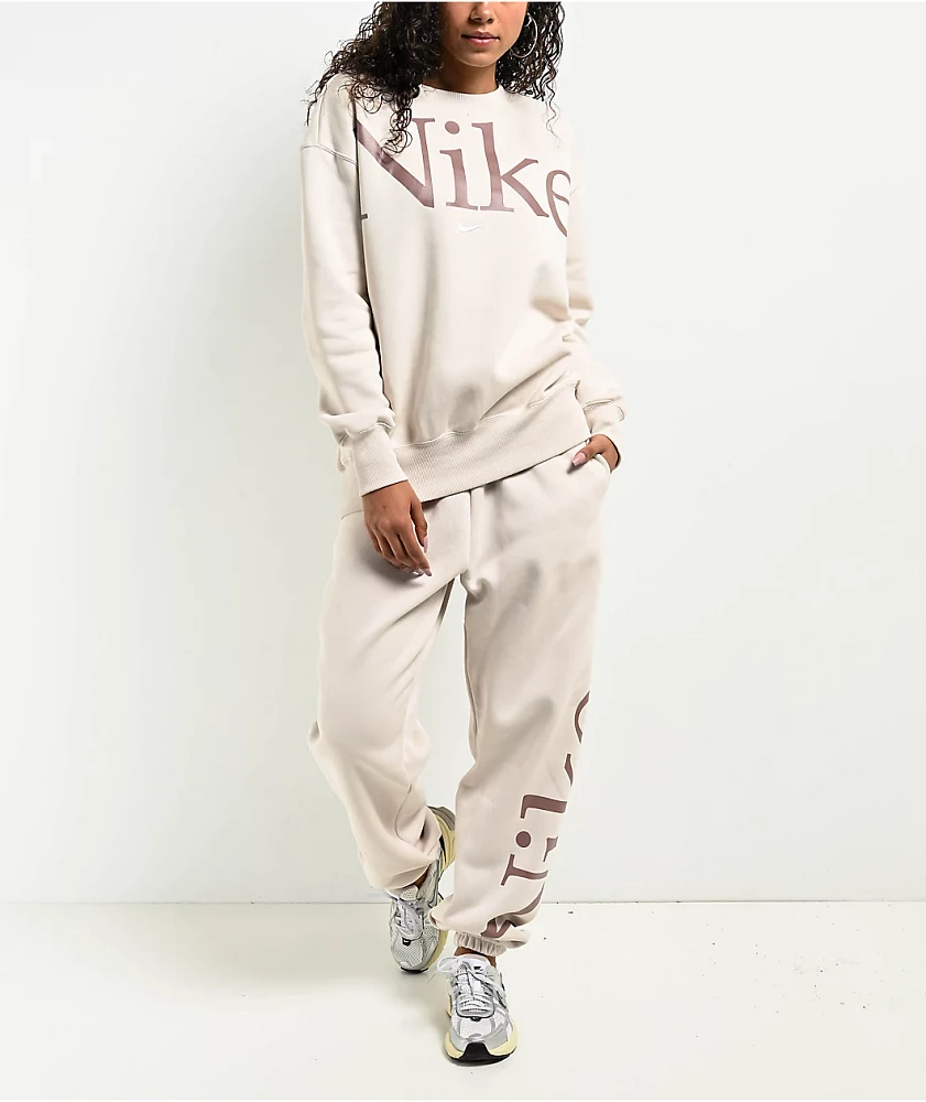 Nike Sportswear Phoenix Fleece Oversize Logo Light Orewood Brown Sweatpants