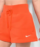 Nike Sportswear Phoenix High-Rise Red Fleece Shorts